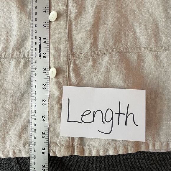 LL Bean 100% Linen Tunic Natural Oatmeal Casual Shirt Women's Petite Small - Picture 8 of 10
